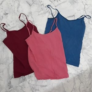 Three spaghetti strap tank tops
